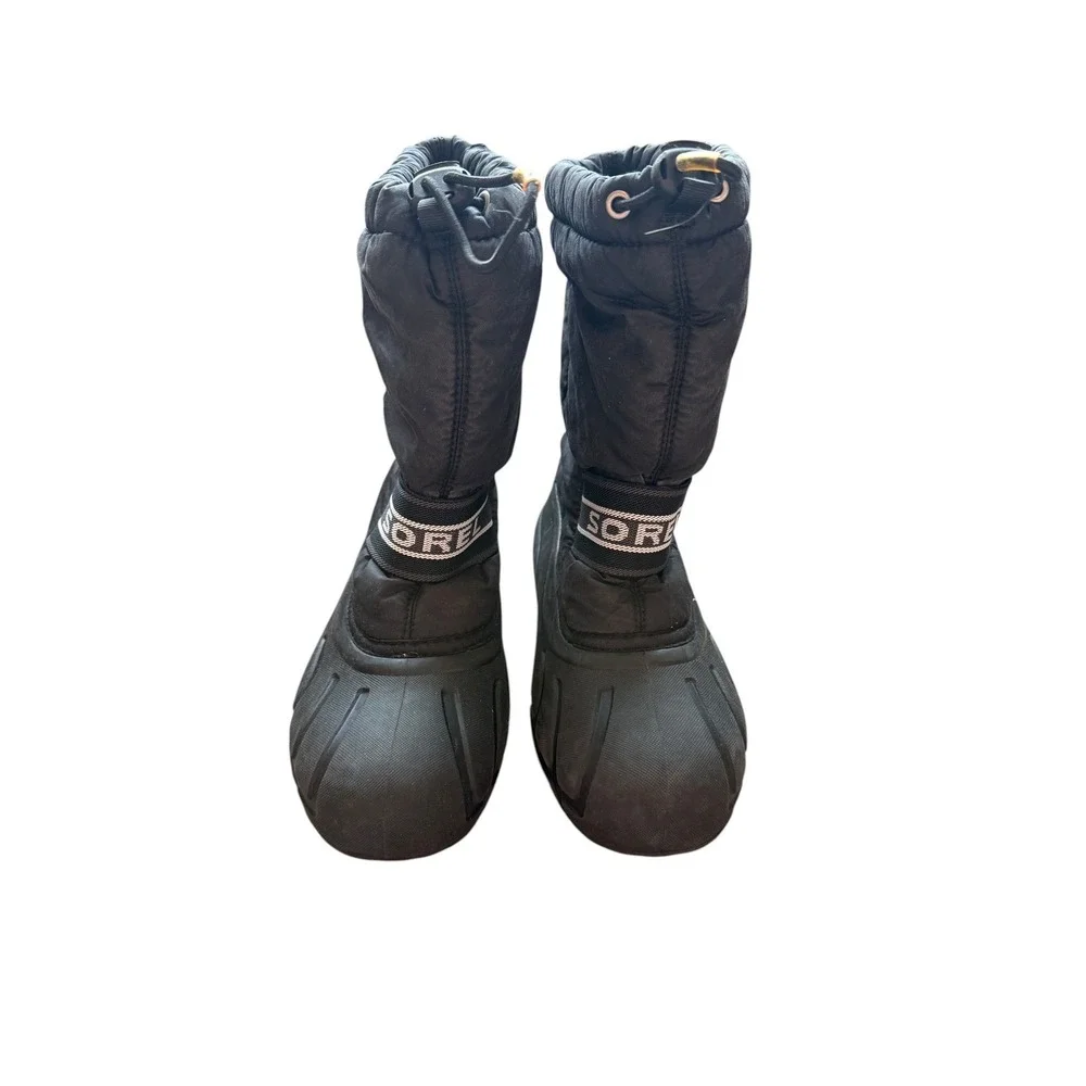 Sorel Cub Snow Boots Kids 4 Black Waterproof Insulated Winter NY1799-011